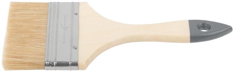 Кисть флейцевая "Лайт" 4дюйм (100мм) натур. свет. щетина деревянная ручка КУРС 00808