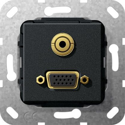 Мех-м с накладкой VGA с/у пластик черный IP20 Gira System 55 | 565910