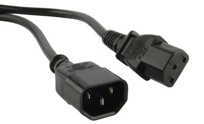 Кабель питания PWC-IEC13-IEC14-10-BK монитор-компьютер IEC 320 C13 - C14 (3x1.0), 10A, прямая вилка, 10м, цвет черный | 43794 Hyperline
