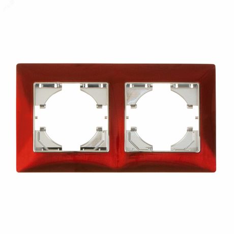 Рамка 2-местная Bravo цинк, тёмно-красный - С1020-039 GUSI