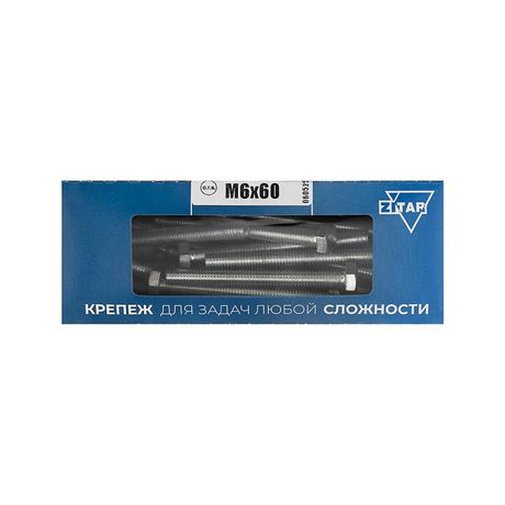 Болт с шестигранной головкой М6х60 DIN 933 оцинк. (уп.30шт) Tech-Krep/Zitar 105206