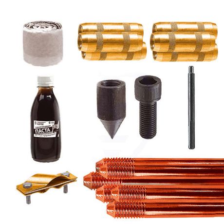 Комплект заземления EZ – 9.6 (9.6 метров, 16 мм, 8 х 1200 мм) с насадкой SDS-max|90012|Ezetek