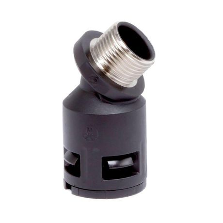 Муфта 45град. труба-коробка с металлической резьбой DN 17мм М20х1.5 полиамид черн. DKC PAV17M20N ДКС