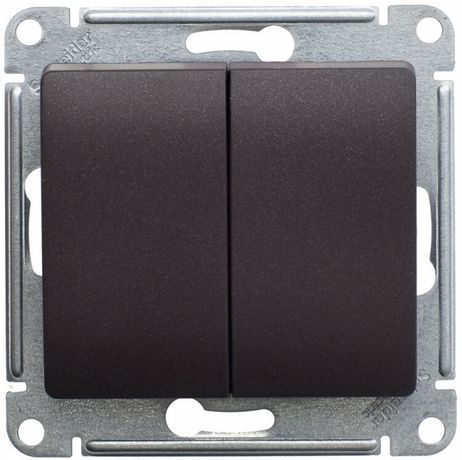 Переключатель проходной 2-кл. СП Glossa 10А IP20 (сх. 6/2) 10AX механизм шоколад. SE GSL000865 APC