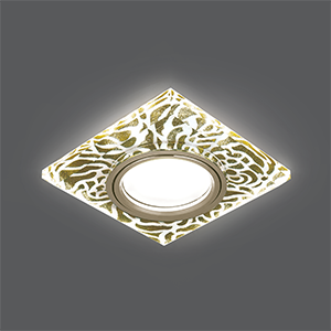 Светильник светодиодный Backlight 2700К GU5.3 квадрат. зол. узор/зол. GAUSS BL063