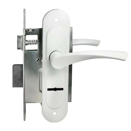 Замок врезной Птимаш ЗВ9-407 с пружиной белый с/руч - 12022 ПТК