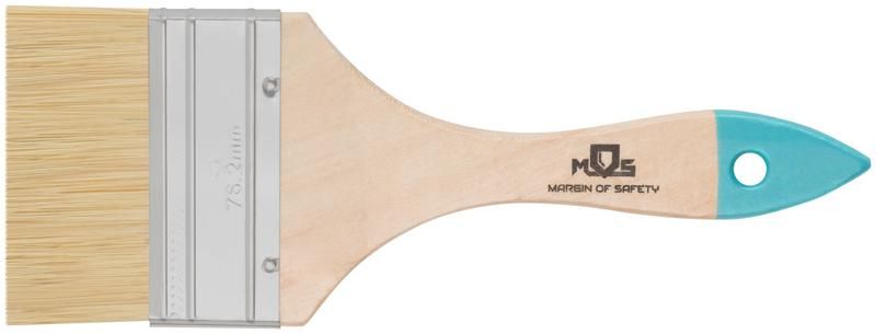 Кисть флейцевая натур. светлая щетина деревянная ручка 3дюйм (75мм) MOS 00707М