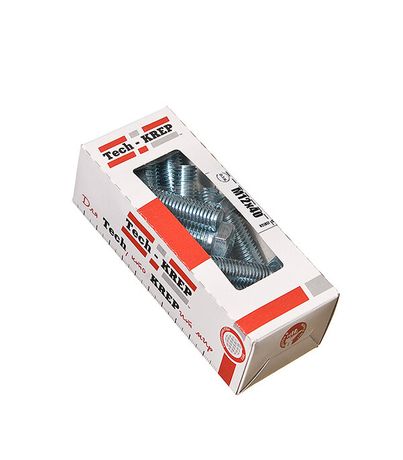 Болт DIN933 8.8 с шестигранной головкой оцинк. М12х40 (15 шт) - коробка ок. Tech-K ( 0,684 кг) | 126526 Tech-KREP