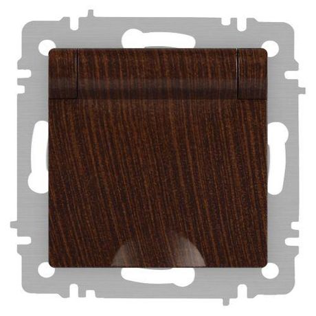Розетка однофазная скрытого монтажа, в рамку с заземлением без шторок венге крышкой 16А 250В IP20 винтовые зажимы 6-203-10 Intro Accent - Б0063454 ЭРА