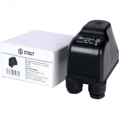 Реле давления PM12G 3-12бар 1/4 с накидной гайкой для водоснабжения - SCS-0001-000012 STOUT RG008TMQ95446N