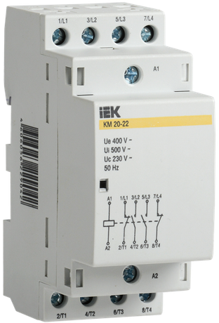 Контактор модульный КМ25-22 25А/4п 2з AC IEK MKK20-25-22