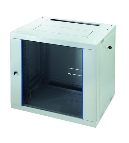 Шкаф настенный Racknet F30 12U 600 600, передняя дверь стеклянная, светло-серый, | 60W-12-66-31GY Eurolan