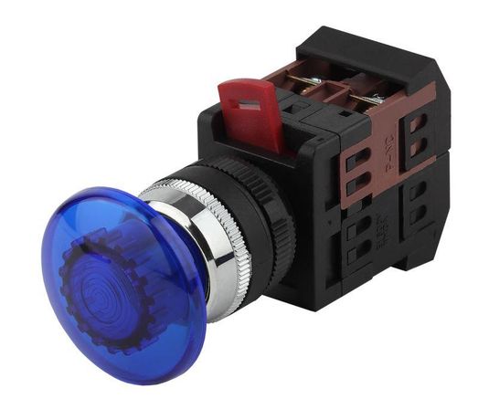 Кнопка управления AEА-22 "Грибок" синий d22мм 1з+1р (10/400/3200) | Б0045635 ЭРА