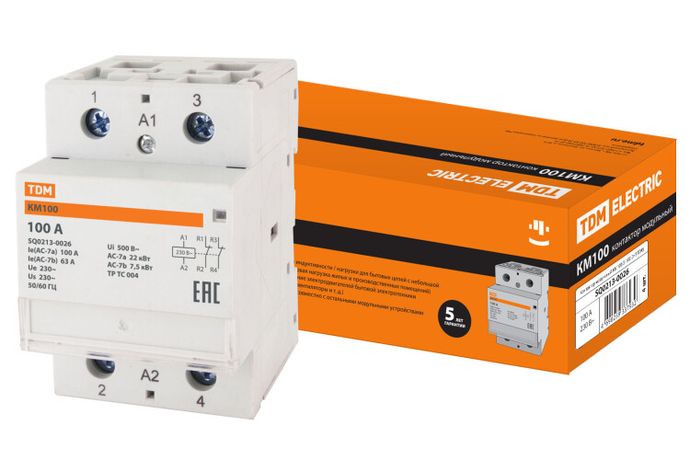 Контактор модульный КМ100/2-100 2НЗ | SQ0213-0026 TDM