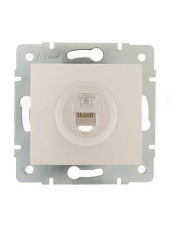 Розетка телефонная 1-м СП Karina RJ11 механизм жемчуж./бел. перламутр. LEZARD 707-3088-137