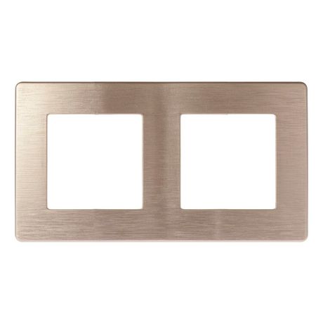 Рамка для розеток и выключателей серия 12 12-5102-04 на 2 поста, сатин, шампань | Б0052512 ЭРА