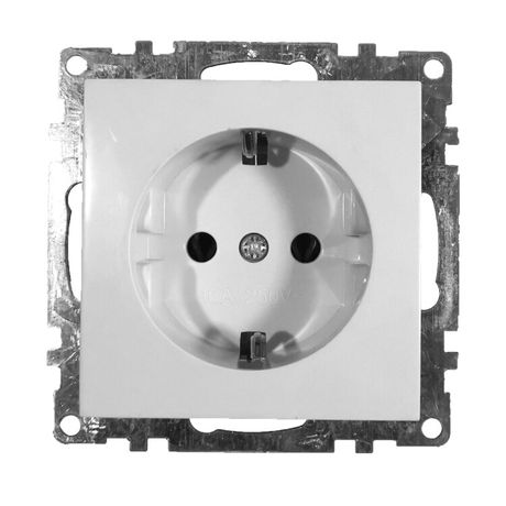 Розетка электрическая 1-местная с/з (механизм), серия Катрин, GLS16-7110-01, белый | 39304 STEKKER FERON