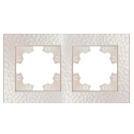 Рамка фактурная 2 поста универсальная UNIVersal Афина жемчуг (еврослот) - A10044-OBr Союз