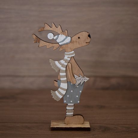 Деревянная домашняя фигурка Рождественский Олень Синий 10,5*4*18 см - 504-005 NEON-NIGHT
