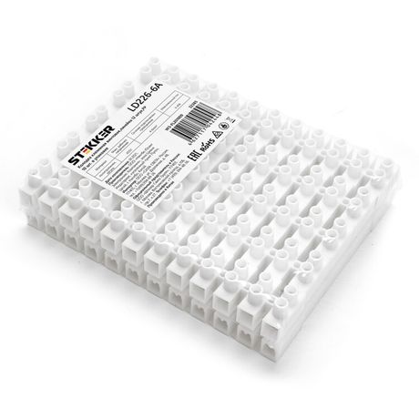 Колодка клеммная винтовая, линейка 12 штук, полипропилен, Stekker - 32385 FERON LD226-6A