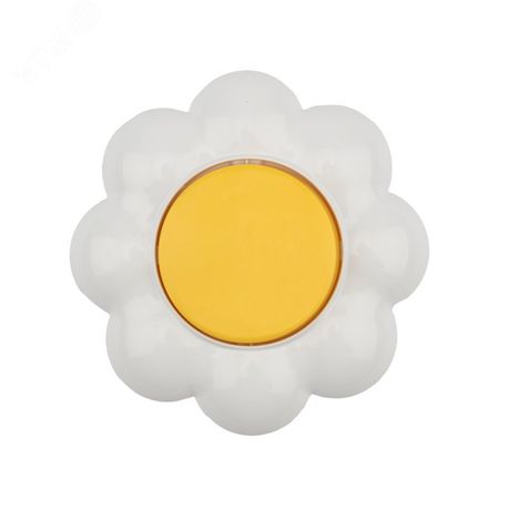 Выключатель одноклавишный KRANZ HAPPY Ромашка скрытой установки, желтый/белый - etmKR-78-0620 MEET
