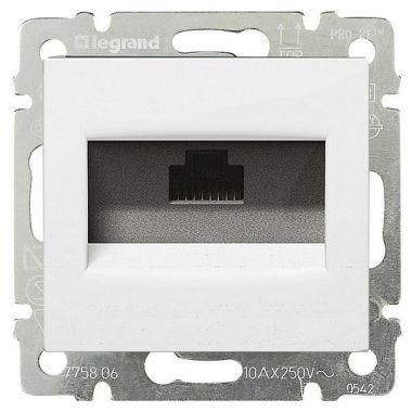 Розетка телефонная 1-м СП Valena RJ11 механизм бел. (блист.) IEK 695336 Legrand (группа IEK)