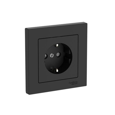 Розетка AtlasDesign 16А с заземл. защ. шторки быстрозажим. клем. в сборе карбон SE ATN001044S APC