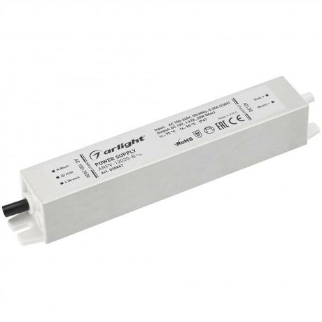 Блок питания ARPV-12020-B (12V, 1.7A, 20W) (ARL, IP67 Металл, 3 года) - 020847 Arlight