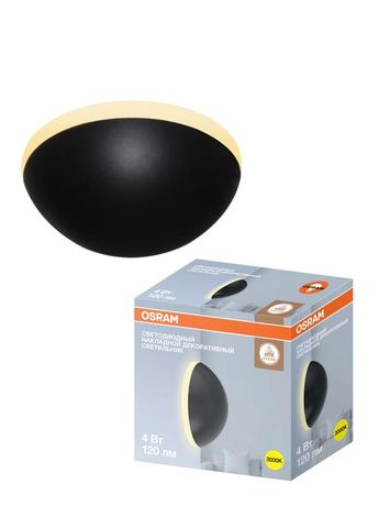 Настенно-потолочный светильник OSRAM ДПО 4Вт 3000К 120Лм IP20 с подсветкой черный 4607194233120