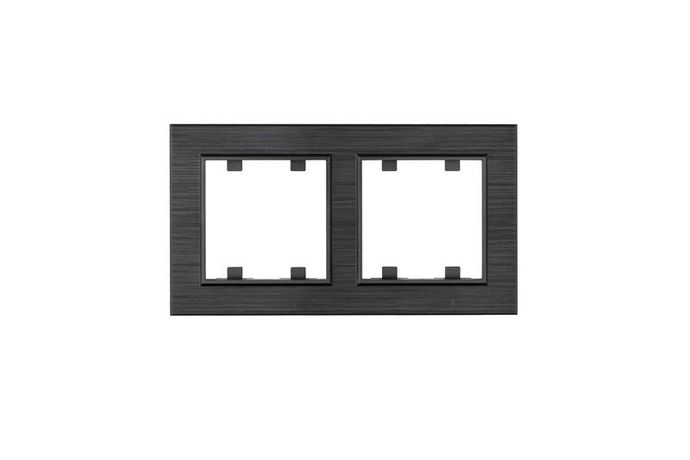 Рамка 2-м Karea LINE STAR дым. металлик Makel 86050702