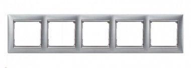 Рамка Valena 5 поста горизонтальной установки, Белый/Серебряный штрих - 694250 Legrand
