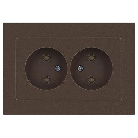 Розетка однофазная скрытого монтажа, в рамку без шторок бронза 16А 250В IP20 винтовые зажимы 6-204-08 Intro Accent - Б0063472 ЭРА