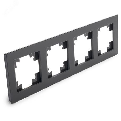 Рамка горизонтальная 4-местная, серия Катрин, GFR00-7004-05, черный | 39521 STEKKER FERON