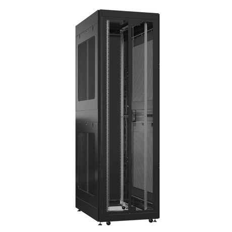 Шкаф серверный 52U 800х1200 передняя дверь: двустворчатая перфорированная IP20. задняя глухой металл IP51. боковые панели: перфорированные. цвет: черный RAL9005 - EX 8252.9452 SYSMATRIX