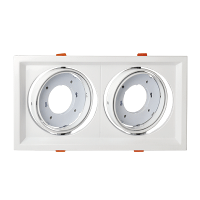 Светильник встраиваемый GX70R-2ST-W металл под лампу GX70 230В поворотный двойной белый | 4690612021607 IN HOME