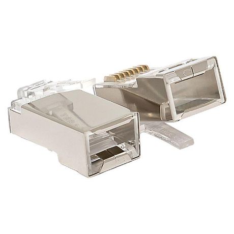 Коннектор RJ-45 TERACOM экранированный 8P8C Cat.5E универсальный (упак.20шт) | TRC-PLUG-5EFTP-20 EKF