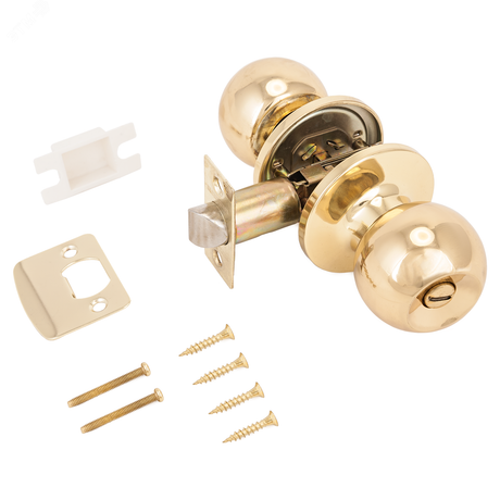 АЛЛЮР 5560 BK PB латунь - 1187 Ручка-защелка для межкомнатных дверей ПТК