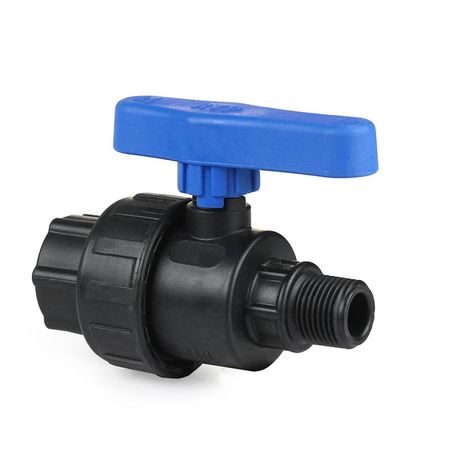 Кран шаровой компрессионный внутр. резьба + наружн. 3/4х3/4дюйм PN10 для ПЭ труб RTP 19028