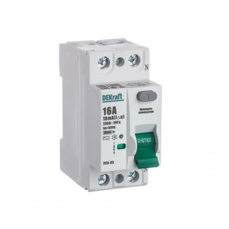 Выключатель дифференциальный (УЗО) УЗО-03 2п 16А 10мА тип AC | 14050DEK DEKraft APC