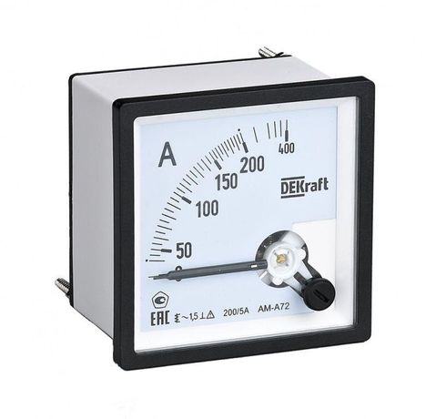 Амперметр аналоговый 40/5А AC класс точн. 1.5 96х96мм трансф. подкл. DEKraft 50224DEK APC