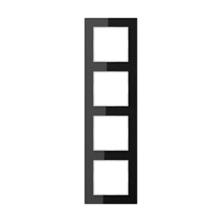 Рамка 4-я для горизонтальной/вертикальной установки Серия- ACreation Материал- стекло Цвет- черный - AC584GLSW JUNG