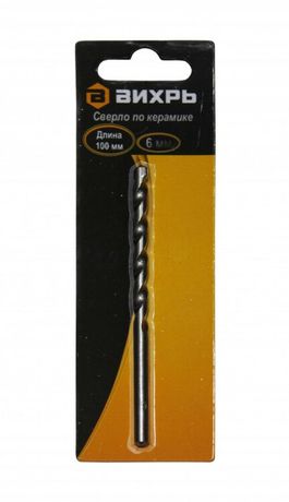 Сверло по бетону 6x100, цилиндрический хвостовик (1 шт. в блистере) | 73/10/6/15 ВИХРЬ