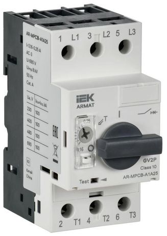 Автоматический выключатель защиты двигателя ARMAT A1 GV2P 0,16-0,25А IEK - AR-MPCB-A1A25