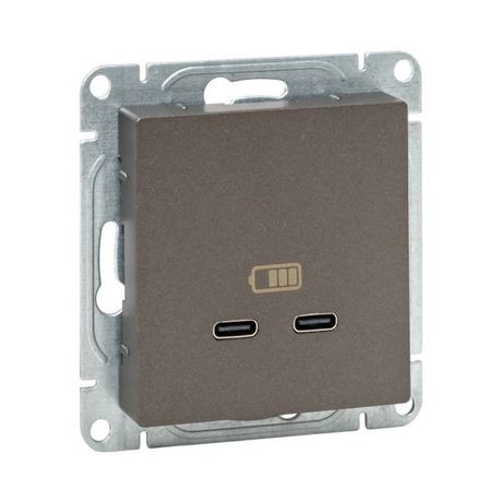 Механизм розетки USB-C - 2шт, мокко Эпика |UP1-SOM-2USBC| EKF EKF арт. UP1-SOM-2USBC