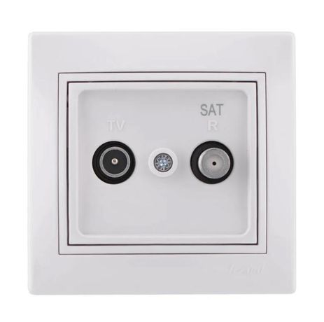 Розетка телевизионная оконечная TV/SAT Mira с бел. вставкой LEZARD 701-0202-161