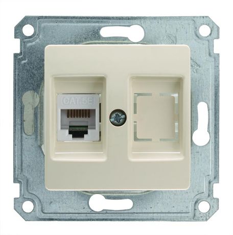 Механизм с панелью двойн. комп. розетки (1шт Cat 5) Makel 30010035