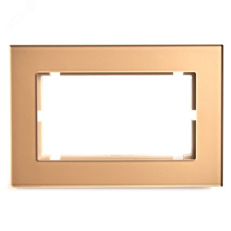 Рамка двухместная без перемычки, стекло, серия Катрин, золото Stekker - GFR00-7012-08 49042 FERON