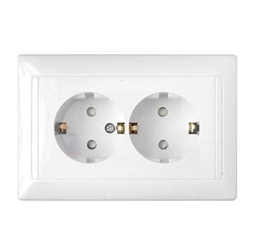 Беларусь Розетка штепс 2-мест с з/к со шторкой скруст - РС16-351 Bylectrica