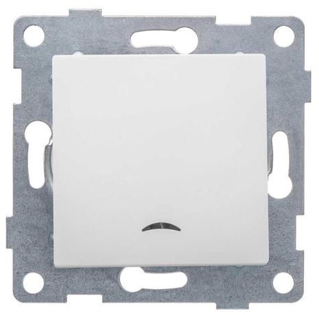 Выключатель 1-кл. СП Ugra 10А 250В с индикацией механизм матов. бел. С11В18-041 GUSI