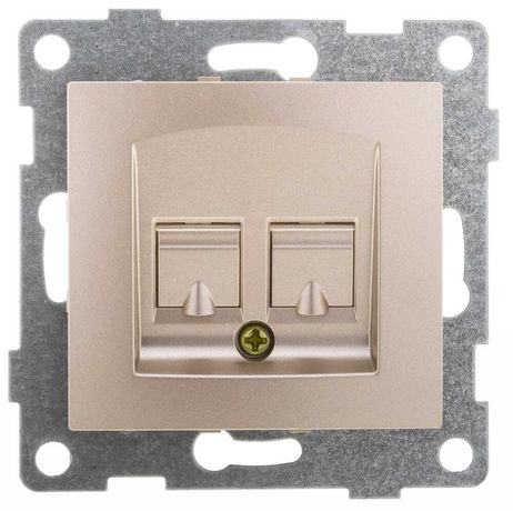Механизм розетки телефонной RJ12 1-местн. СП Bravo шампань GUSI С10Т1-027
